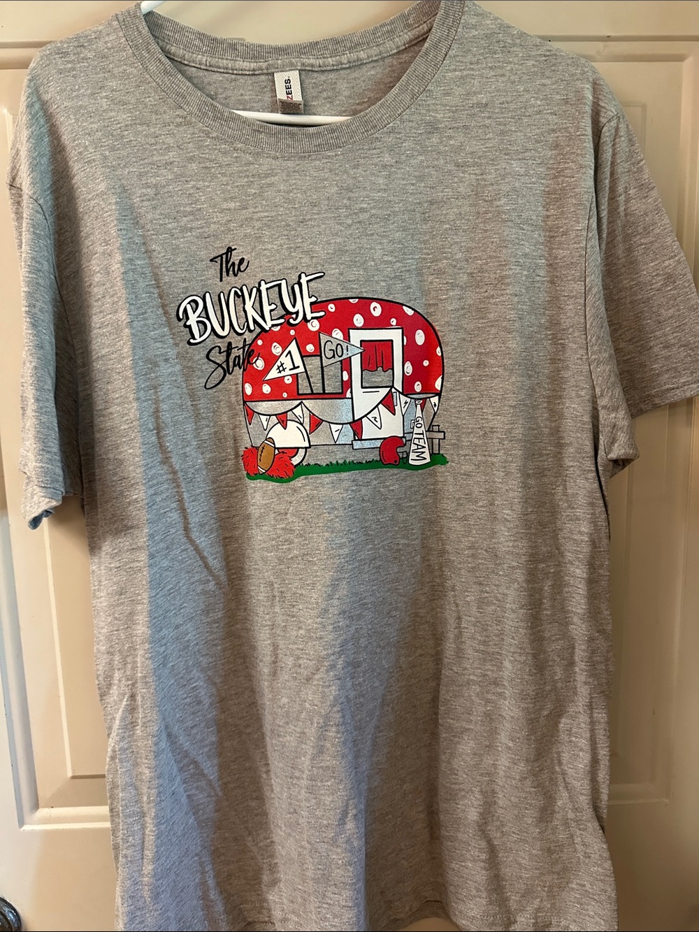 Jerzees Gray Tee OSU Camping Graphic